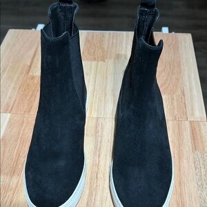 VINCE Newlyn Suede High Top Suede Chelsea Bootie SneakersAnkle